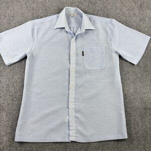 University Cambridge Mens 95 Shirt Blue Linen Short Sleeve Pocket